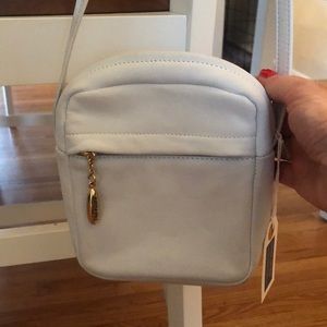 Evan Picone White Leather Crossbody Handbag